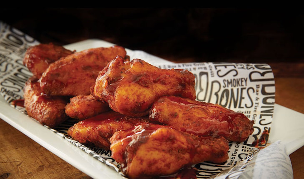 Smokey Bones Bar & Fire Grill
303 N. Alafaya Trail
If you&#146;re craving wings on a Monday night after 9 p.m., make a stop at Smokey Bones for all-you-can-eat-wings for $10.99, with the purchase of a beverage. 
Photo via Smokey Bones Bar & Fire Grill