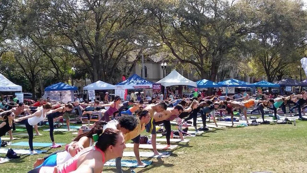 March 10It's Just Yoga Health & 
Fitness Festival 
Free yoga classes for newbies, pros and everyone in between. 10 am-5 pm; Lake Eola Park, Eola Drive, North Eola Drive and East Robinson Street; free; facebook.com/It's Just Yoga Health & Fitness Festival
Photo via Facebook/It's Just Yoga