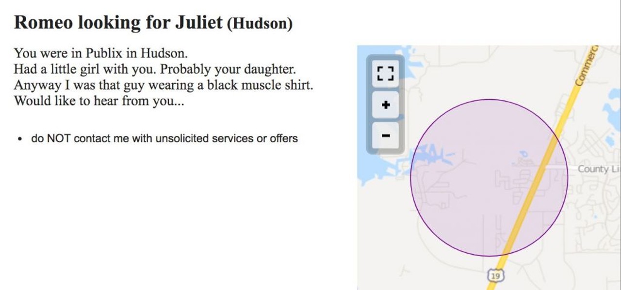 Hope the daughter isn't named Juliet. 
Screenshot via Craigslist