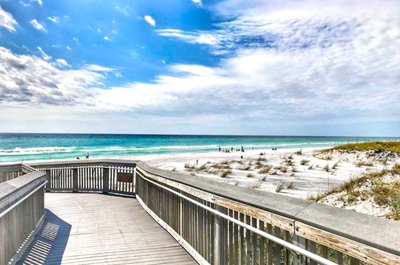 Topsail Hill State Park 
Santa Rosa Beach
Majestic dunes over 25 feet tall on 3.2 miles of secluded beach allow for shoreline fishing that yields bass, bream, panfish and catfish. A variety of wetlands, lakes, old-growth longleaf pines and sand pine scrub provide relaxing bird watching and hiking activities. 
Photo via nikina917/Instagram