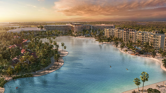 An eight-acre crystalline lagoon by Crystal Lagoons sits in the heart of the resort.