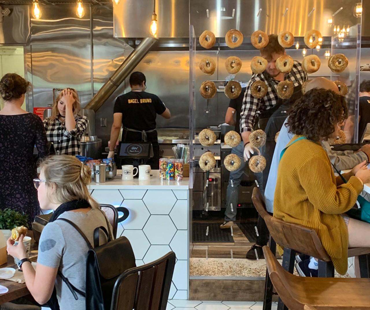 Notable 2019 opening: Bagel Bruno  
3405 Edgewater Dr., 407-601-2914
Bagel Bruno, the much-anticipated collab between Pizza Bruno and Foxtail Coffee, forst opened in November, offering six "Montreal-style" bagel varieties, all vegan. The dough contains no egg or honey, is naturally leavened, and is poached in dark brown sugar before being hearth-baked. Six varieties will initially be served &#151; plain, salt, rye, sesame seed, everything and cinnamon-golden raisin &#151; after which, Zacchini says, seasonal varieties will make their way onto the menu. A bevy of sammies (and Foxtail's coffees, of course) will also be served.
Photo by Allysha Willison