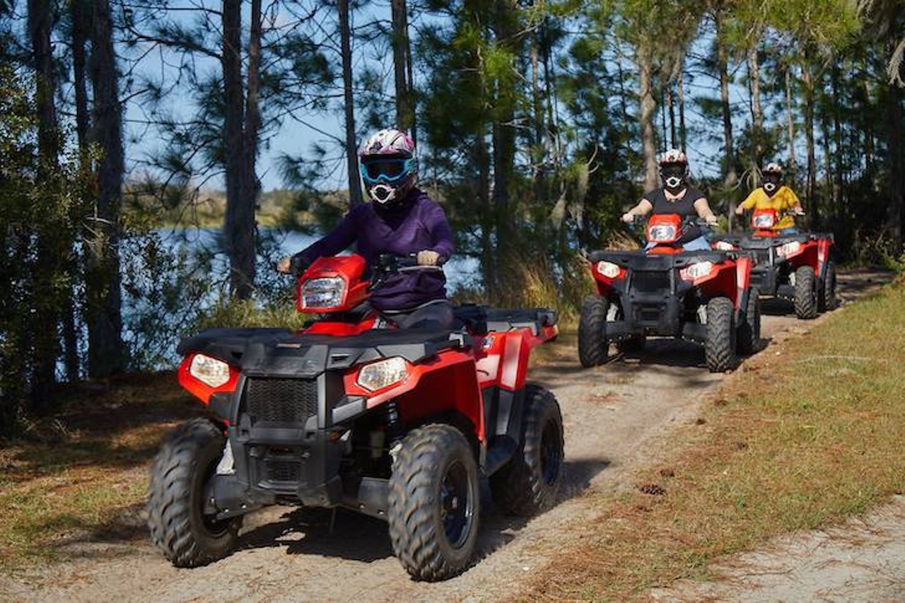 Revolution Off Road 
4000 State Road 33 Clermont, FL 34714, 352-400-1322
Looking to shoot, ride ATVs, drive an 8-wheel vehicle through lakes or go fishing? Visit Revolution Off Road. The off-road driving tour service reopened on May 29 and is still working with reduced spaces on daily tours to promote social distancing, so call to reserve a time slot between 10 a.m. and 4 p.m. 
Photo via Revolution Off Road/Facebook