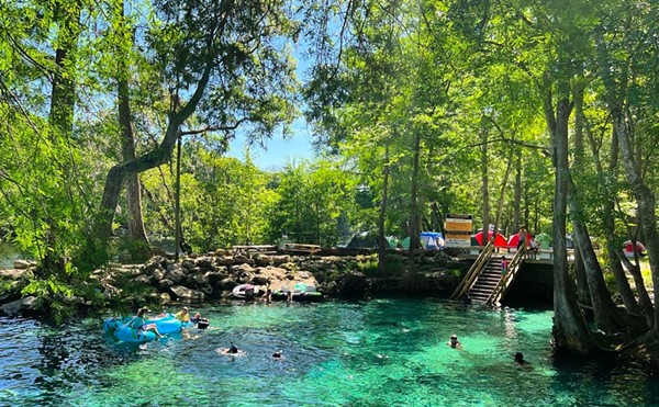 Ginnie Springs
2 hours from Orlando
The seven crystal-clear springs at Ginnie Springs are 72 degrees year-round, perfect for snorkeling, scuba and cave diving. The 200 surrounding wooded acres allow guests to spend the night or weekend, with more than 100 campsites with electric and water hookups.
