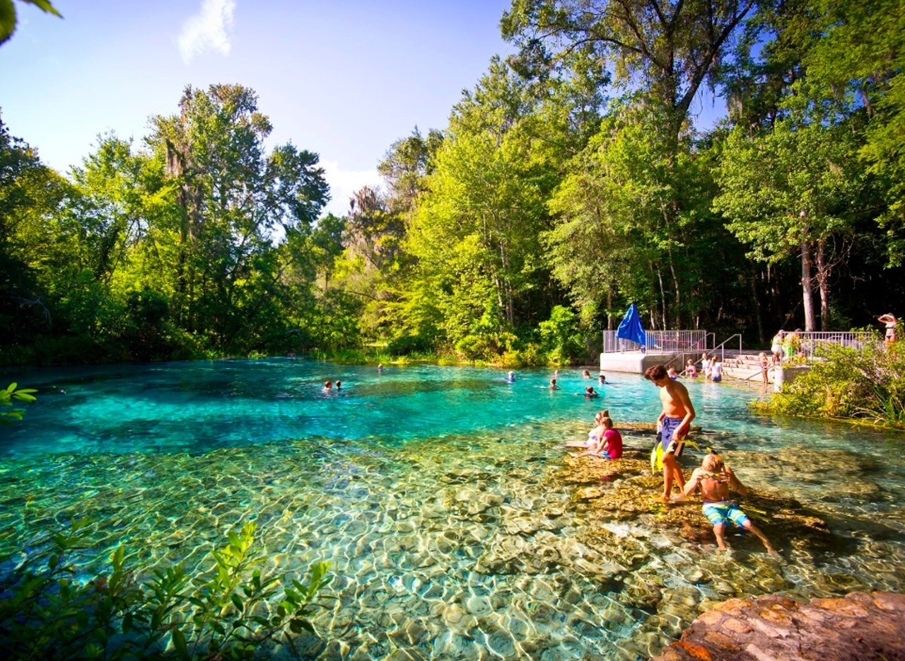 Ichetucknee Springs
12087 SW U.S. Highway 27, Fort White
Just a drive away is one of Florida’s most versatile natural springs. For just $6 per vehicle, Ichetucknee Springs offers a picturesque watering hole, a sprawling natural lazy river (with tubes for rent) and several nature trails. Spend a quintessential summer day on the water with enough action and views to keep the youngsters stimulated.