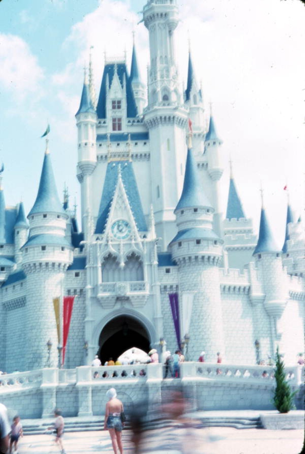 View of Cinderella's Castle at the Magic Kingdom - Orlando, Florida, 1981 (love that motion blur)