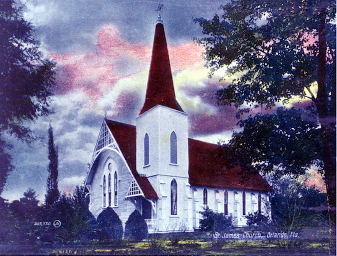 A postcard of St. James Church in Orlando, published sometime in the 1900s.