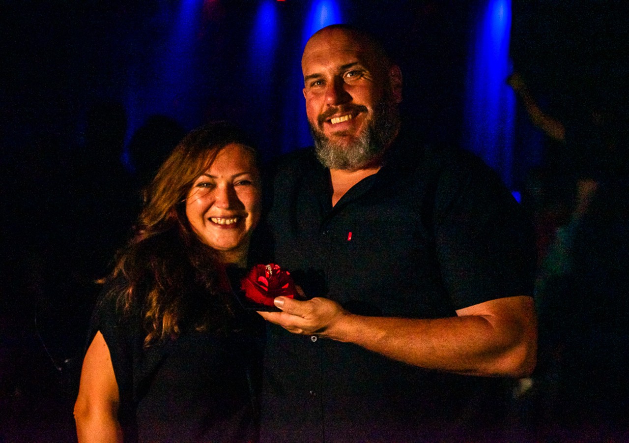 The happy couple at Thievery Corporation at the Plaza Live