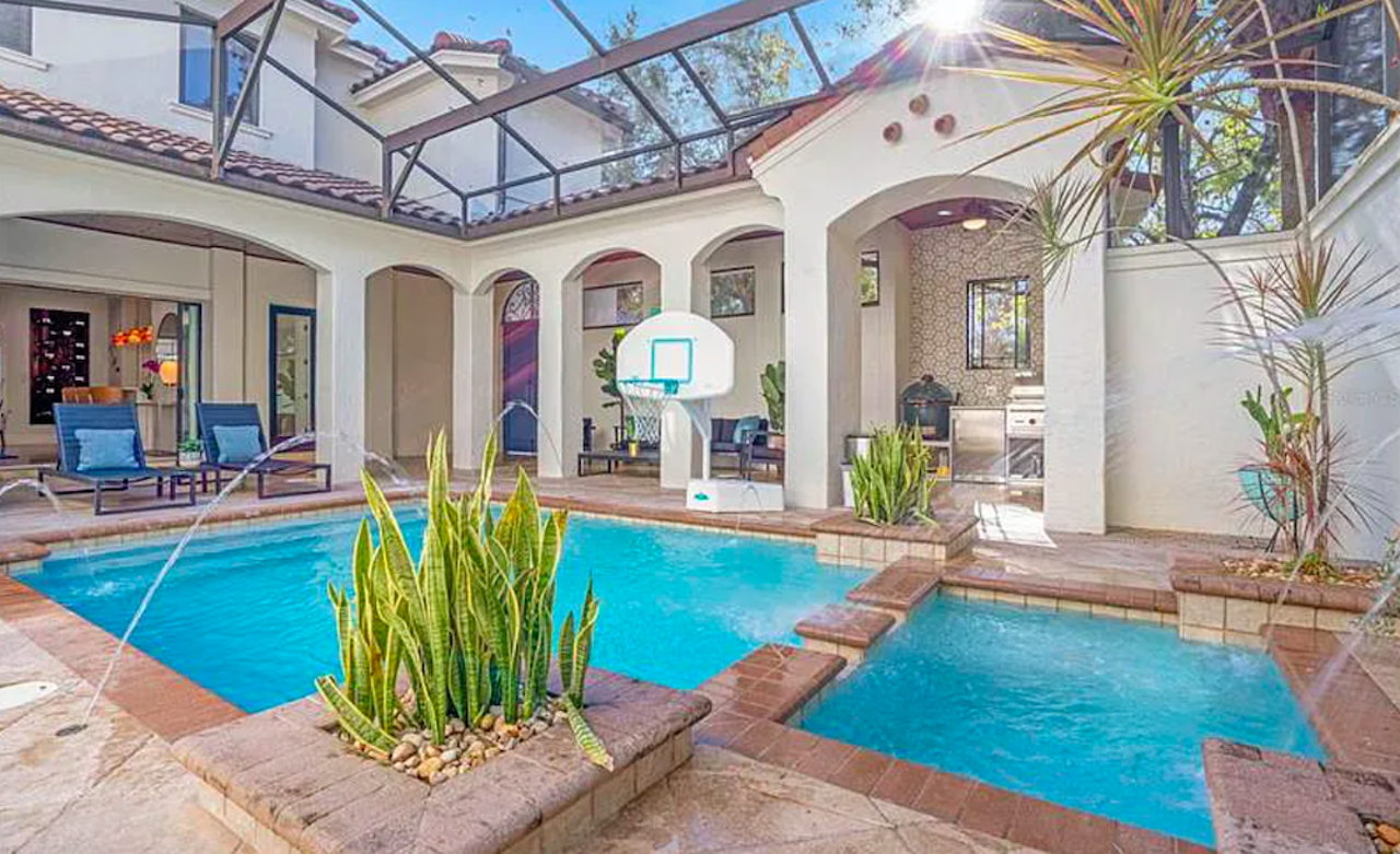 Home With A Custom Courtyard Pool