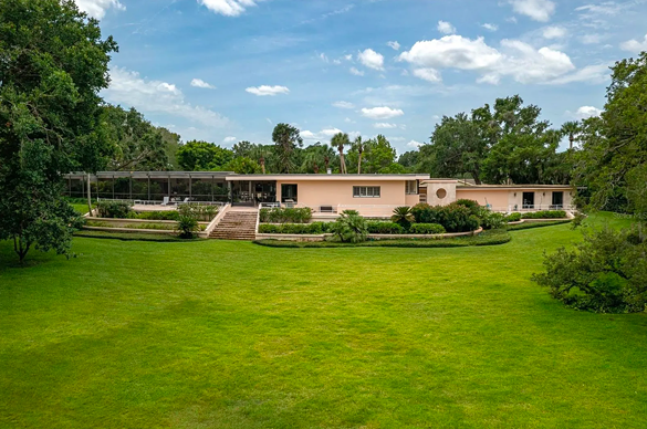 This mid-century modern Winter Haven home was designed by a Frank Lloyd Wright student