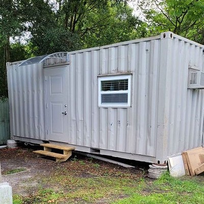 This shipping container shed is renting for $900 a month in Orlando