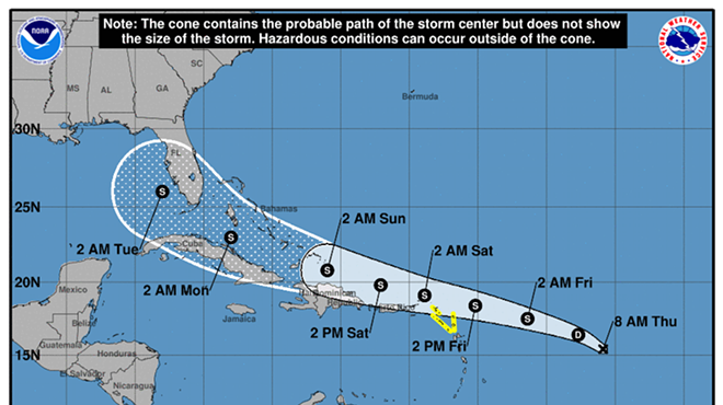 Tropical Depression 13 continues to develop in the Atlantic with Florida in forecasted path