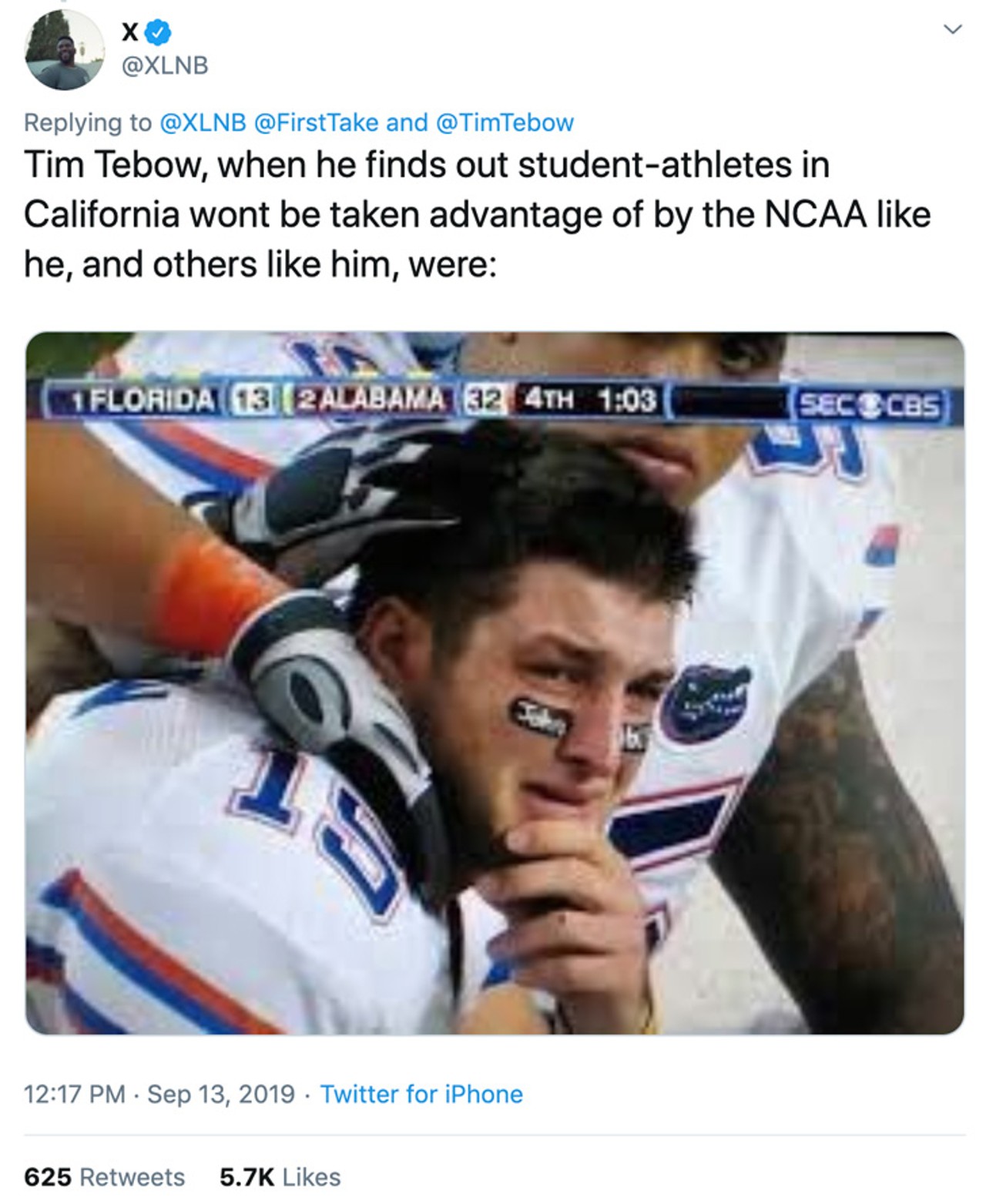 Tim Tebow: College athletes shouldn't profit from jersey sales