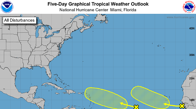 Both tropical disturbances are making their way closer to the Caribbean throughout the week.