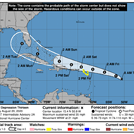 Tropical Depression 13 continues to develop in the Atlantic with Florida in forecasted path