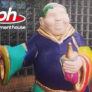 Parliament House seeking return of rainbow monk statue for new downtown location