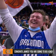 An Orlando Magic fan learned he's going to be a father on the Amway Center kiss-cam