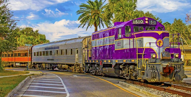 Royal Palm's vintage diesel-driven passenger train