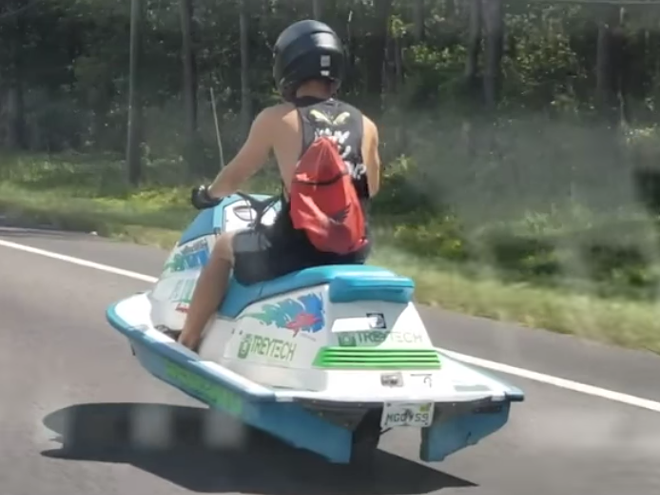 Here's a Florida man driving a  'street legal' jet ski on the highway