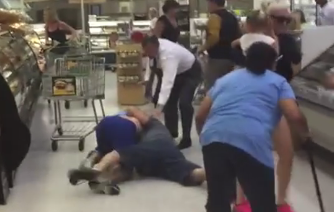 There was a fist fight in the Baldwin Park Publix last night