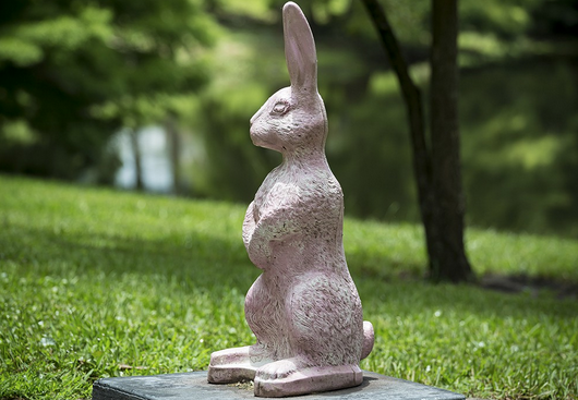 Someone vandalized the pink bunny statue at Lake Como Park