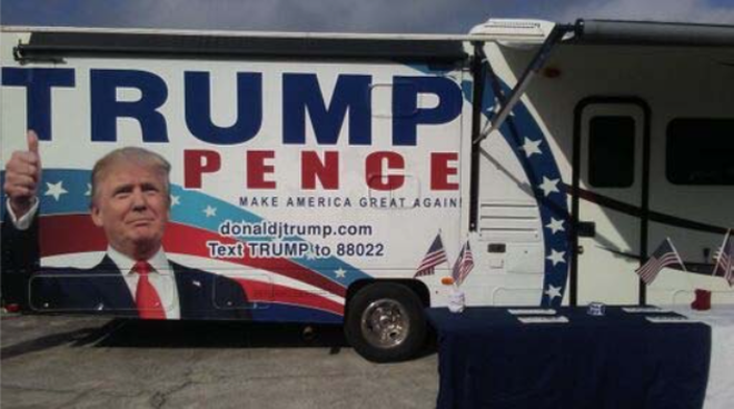 One of the Florida Trump Campaign RVs. - Photo via Alva Johnson