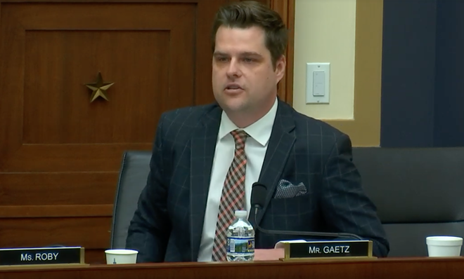 Florida Rep. Matt Gaetz can't support transgender protections because Trump could declare himself  'first female president'