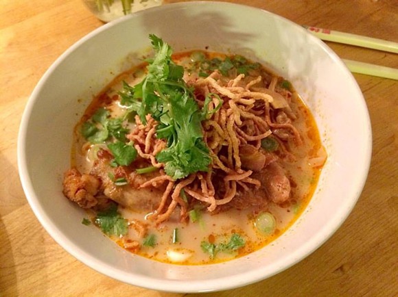 Khao soi: a Northern Thai coconut curry soup topped with fried noodles - image via Bangrak Facebook event page