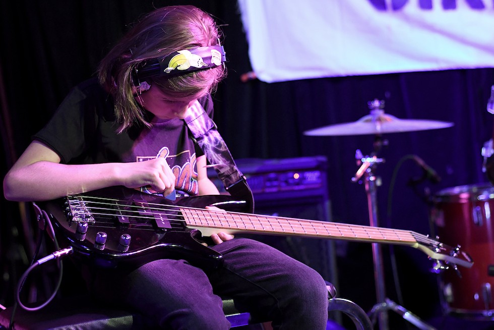 Systematic: Carter (bass) at the Girls Rock Camp Orlando showcase - Jen Cray