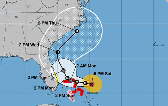 Hurricane Dorian to drench East coast, could produce 'major flooding events'