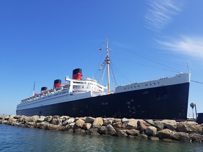 A July 2019 photo of the Queen Mary with paint chipping just months after a paint job was finished. - IMAGE VIA KEN STORY
