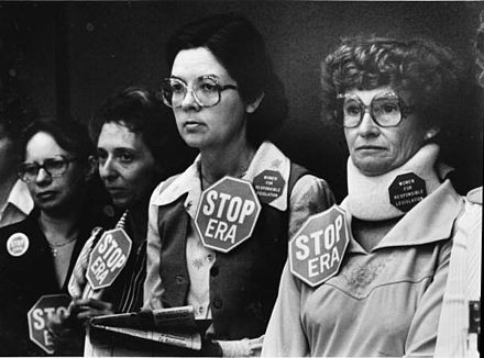 Anti-ERA women watching a committee meeting of the Florida Senate in 1979, where consideration of the ERA was postponed, thus effectively killing ratification. - Photo via Florida Memory Archives
