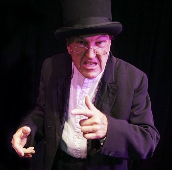 David McElroy as Ebenezer Scrooge - Photo courtesy Penguin Point Productions