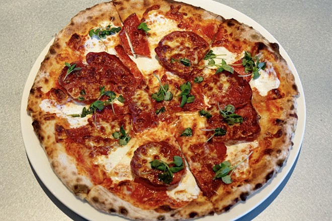 Butcher pie with soppressata, capicola and calabrese - Photo by Rob Bartlett