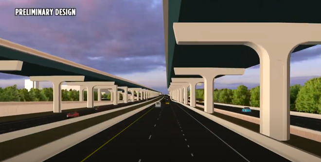 Concept art of what I-4 will look like in the area near WDW once the Beyond the Ultimate project is complete. - IMAGE VIA FDOT