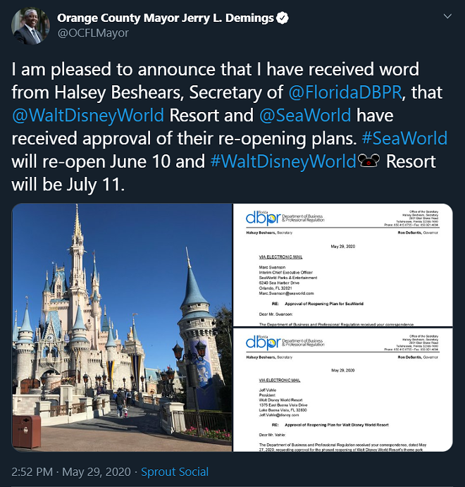 Gov. Ron DeSantis approves reopening Walt Disney World and SeaWorld Orlando