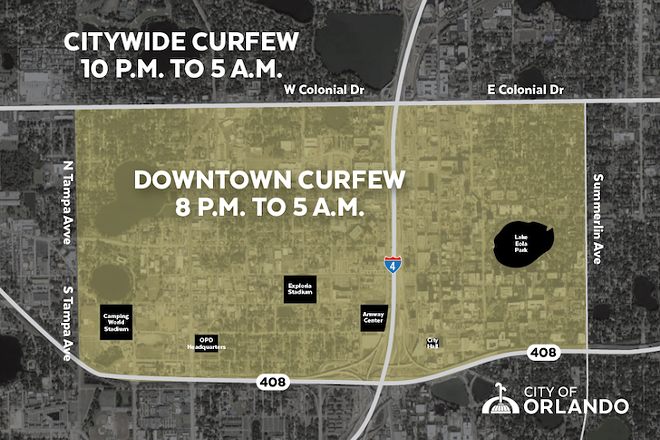 Orlando Mayor Buddy Dyer institutes nightly curfew in Downtown Orlando of 8 p.m. effective immediately