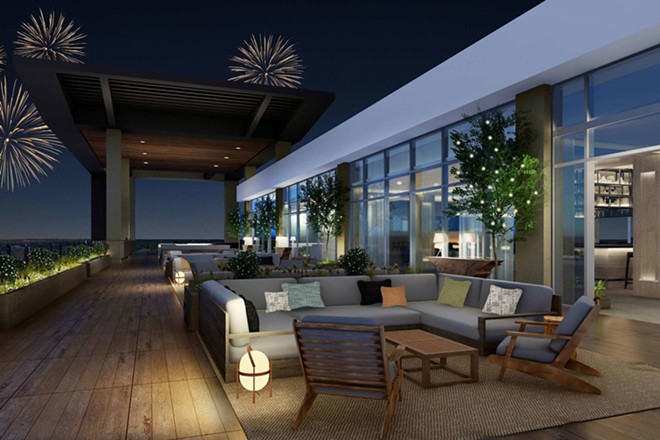 One of the rooftop terraces specifically designed for firework viewing - Image via Marriott