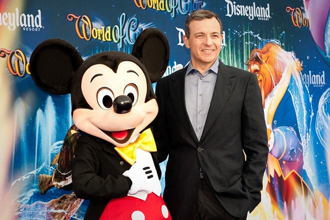 Mickey Mouse and Bob Iger on the red carpet. Iger stepped down as Disney CEO in February. - Photo via Wikimedia Commons