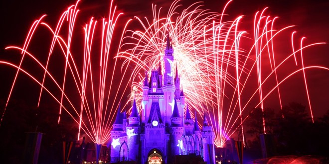 A pre-COVID firework display at the Magic Kingdom - Photo via Disney