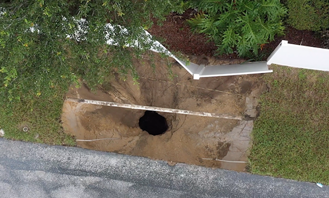 The Pasco mystery hole in Oct. 2020, more innocent times - Screen capture courtesy Pasco County Fire Rescue/Facebook