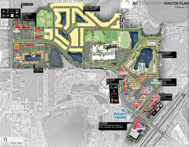 An overview of the O-Town West development, now under construction - Image via Unicorp