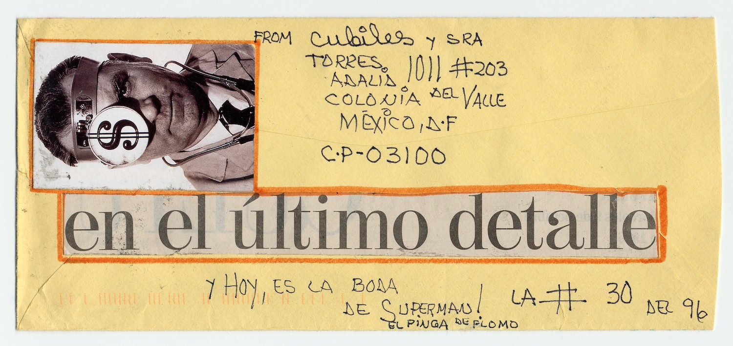 Miguel Cubiles mail art to Ramon Carulla, 1996. Ramon Carulla papers, Archives of American Art, Smithsonian Institution. - Ramon Carulla papers, Archives of American Art, Smithsonian Institution.