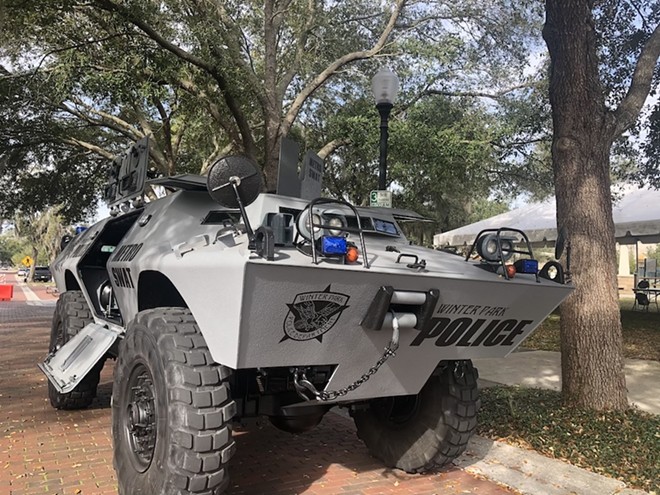 Is it really necessary for the Winter Park Police Department to own an armored personnel carrier? - Photo by Jessica Bryce Young