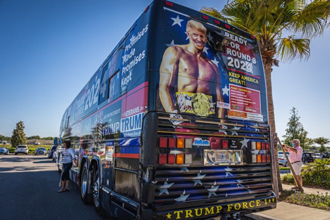 Buckingham Palace responds to Queen's face appearing on 'Trump Train' bus at Matt Gaetz's Florida rally