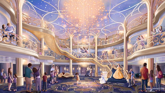 The Grand Hall on the Disney Wish - Image via Disney