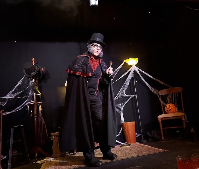 Tony Brent, dressed as Jack the Trickster, for his Halloween-themed Outta Control Spooktacular Magic Dinner Show - IMAGE VIA KEN STOREY