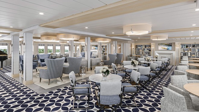 The Forward Lounge on the upcoming American Cruise Lines catamaran ships – IMAGE VIA AMERICAN CRUISE LINES