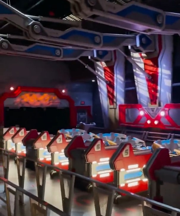 A screenshot from a video Disney Imagineering posted on social media, giving a preview of the loading area of the new Guardians of the Galaxy: Cosmic Rewind - IMAGE VIA DISNEY
