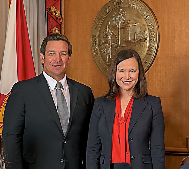 Gov. Ron DeSantis and Attorney General Ashley Moody - PHOTO VIA THE GOVERNORS OFFICE